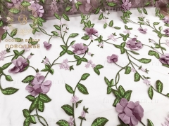 3D цветы и вышивка на сетке ВСБ-37