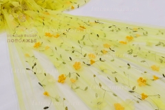 3D цветы и вышивка на сетке ЦС-07